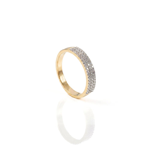 Load image 1 in gallery view. 3 Row Pave Natural Diamond Ring