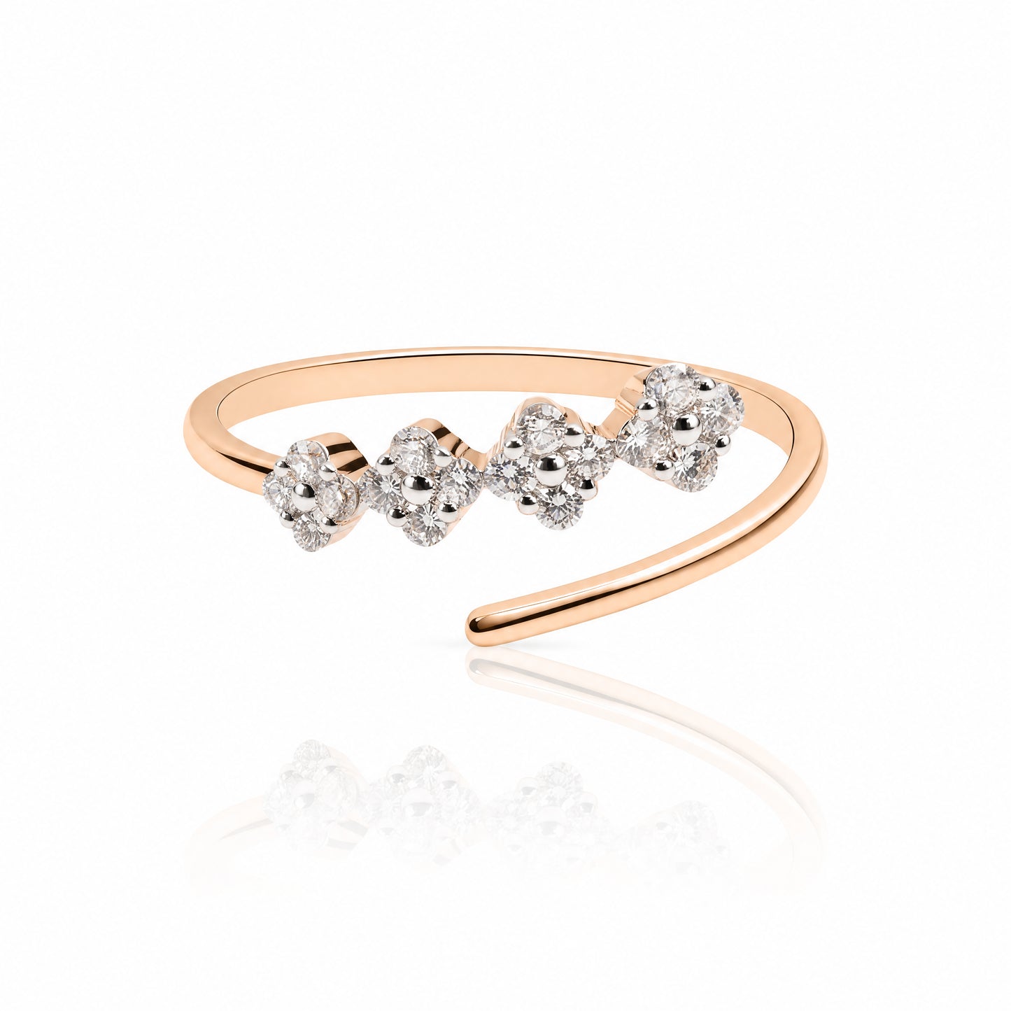 Flora Fancy Shaped Natural Diamond Ring
