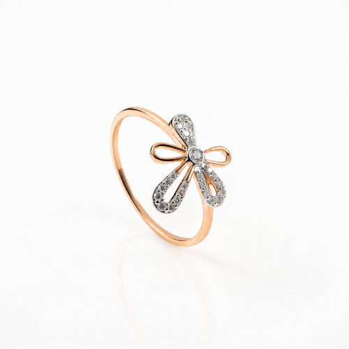Load image 1 in gallery view. Flower Lace Pave Natural Diamond Ring