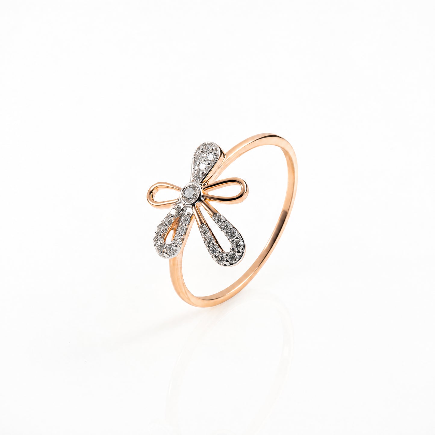 Flower Lace Pave Natural Diamond Ring