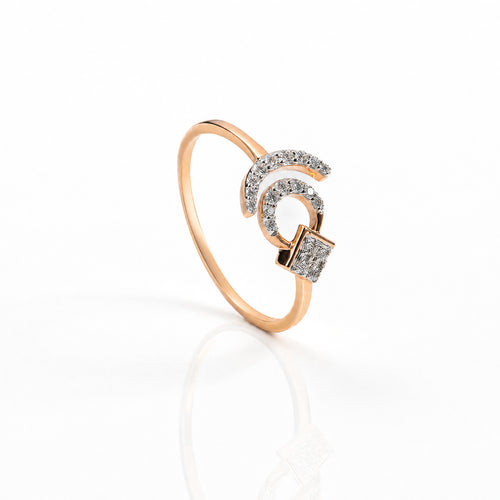 Load image 1 in gallery view. Dainty ring inspired by celestial body