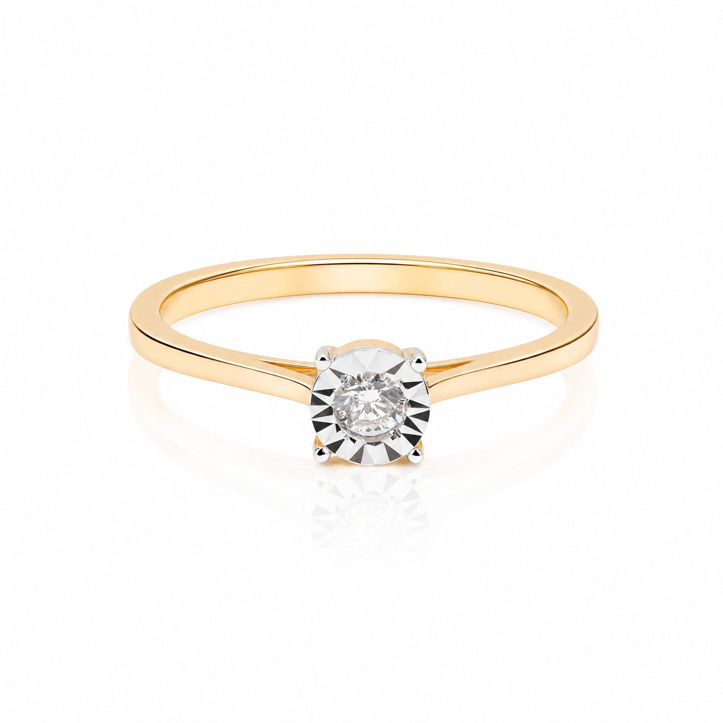 Illusion Setting Natural Diamond Ring