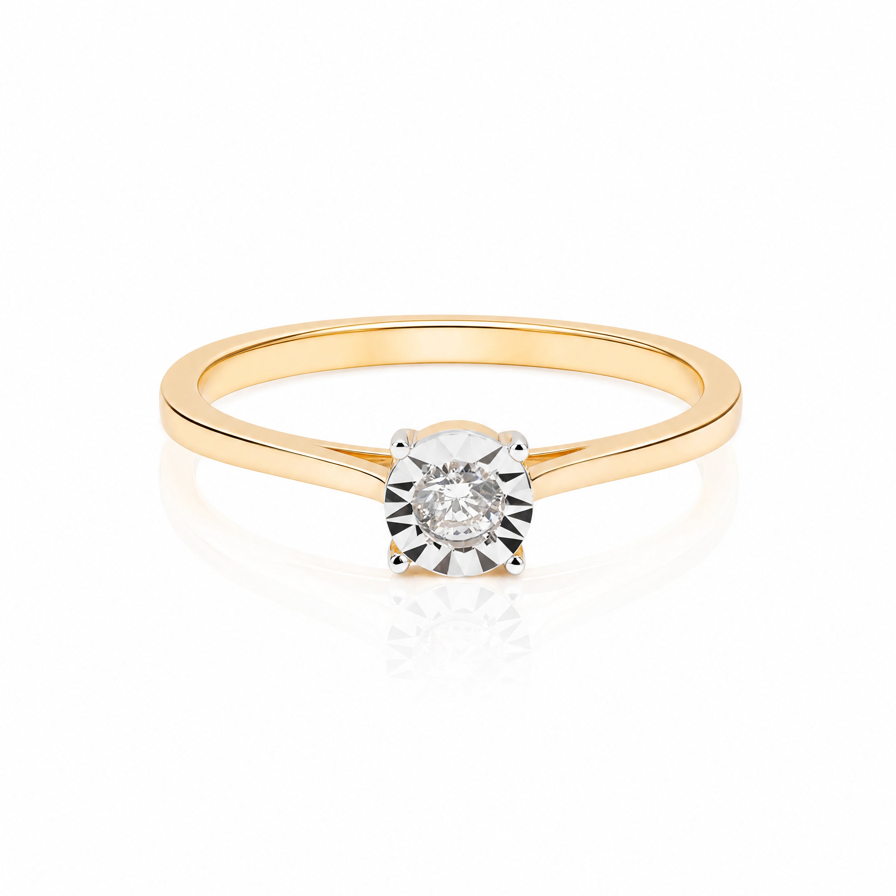 Illusion Setting Natural Diamond Ring