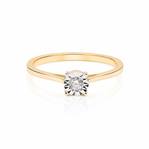 Load image 1 in gallery view. Illusion Setting Natural Diamond Ring