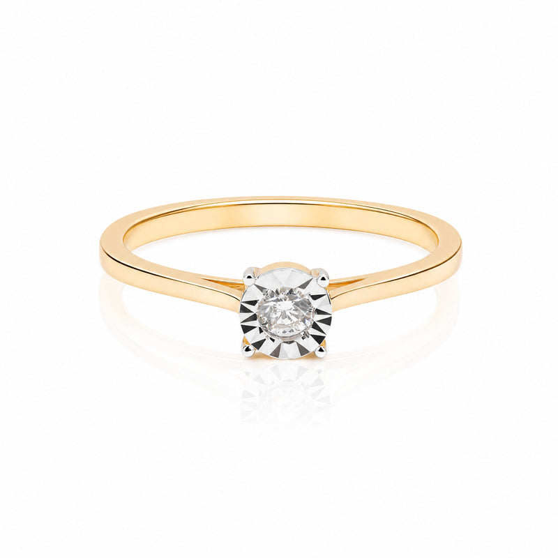 Illusion Setting Natural Diamond Ring