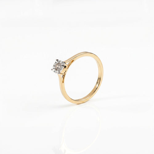 Load image 1 in gallery view. Illusion Setting Natural Diamond Ring