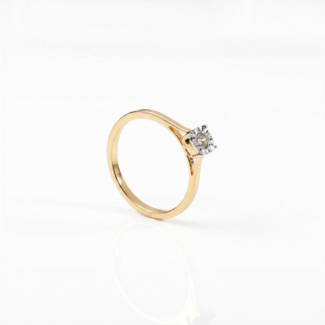 Illusion Setting Natural Diamond Ring