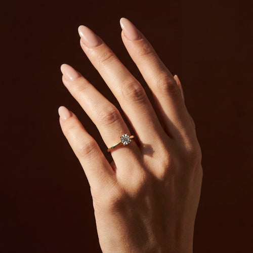 Load image 1 in gallery view. Illusion Setting Natural Diamond Ring