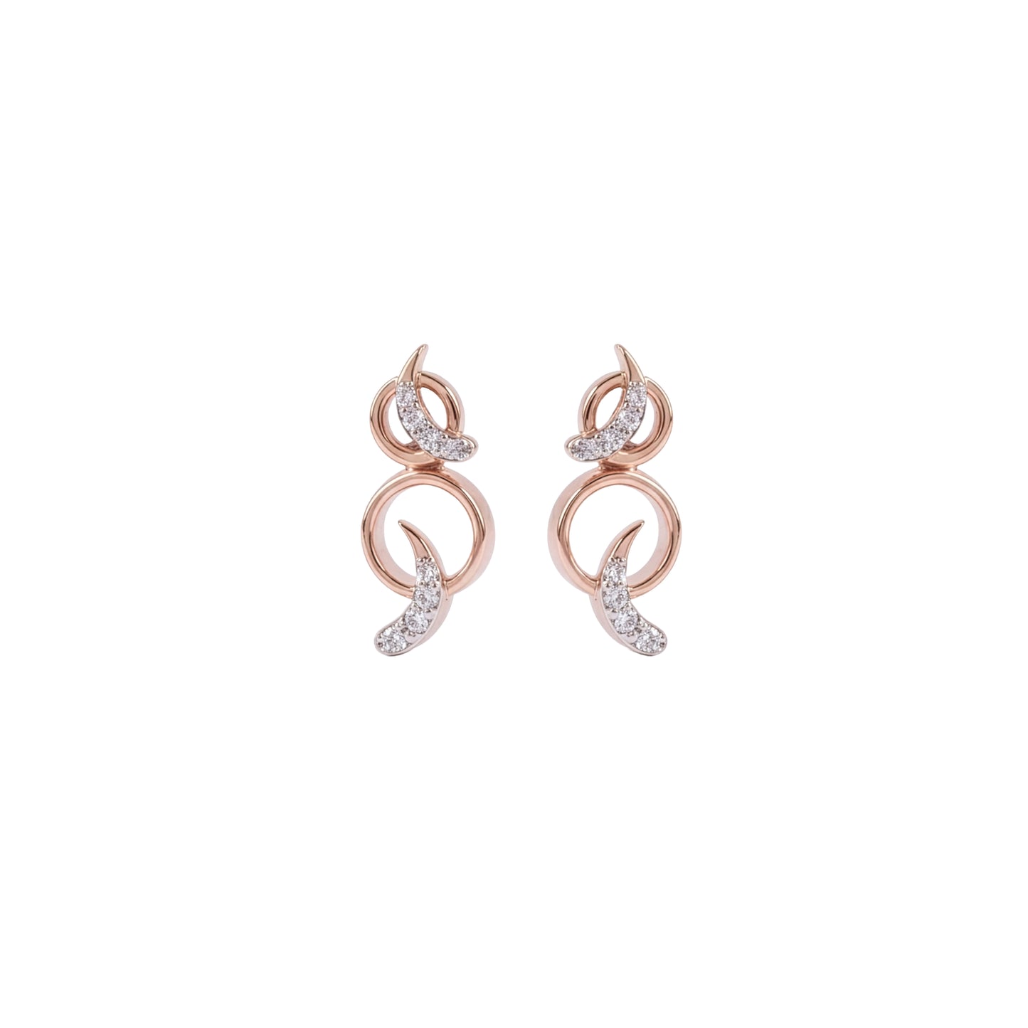 Interlocking Curve Diamond Earrings
