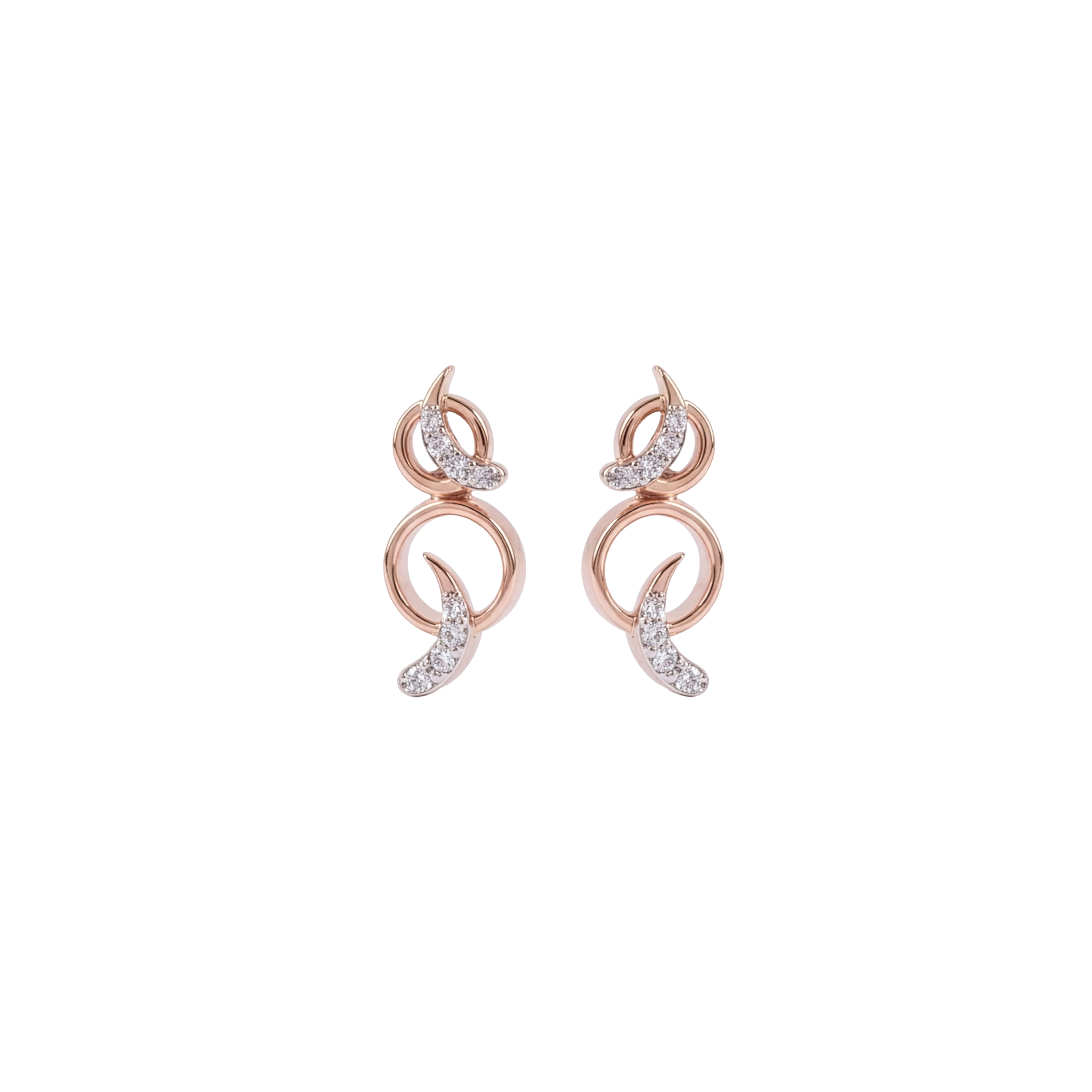 Interlocking Curve Diamond Earrings