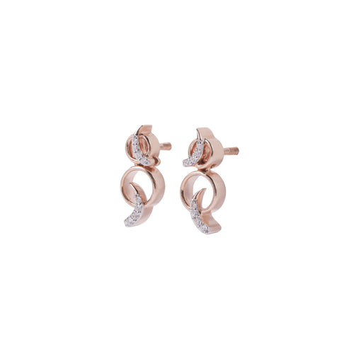 Load image 1 in gallery view. Interlocking Curve Diamond Earrings
