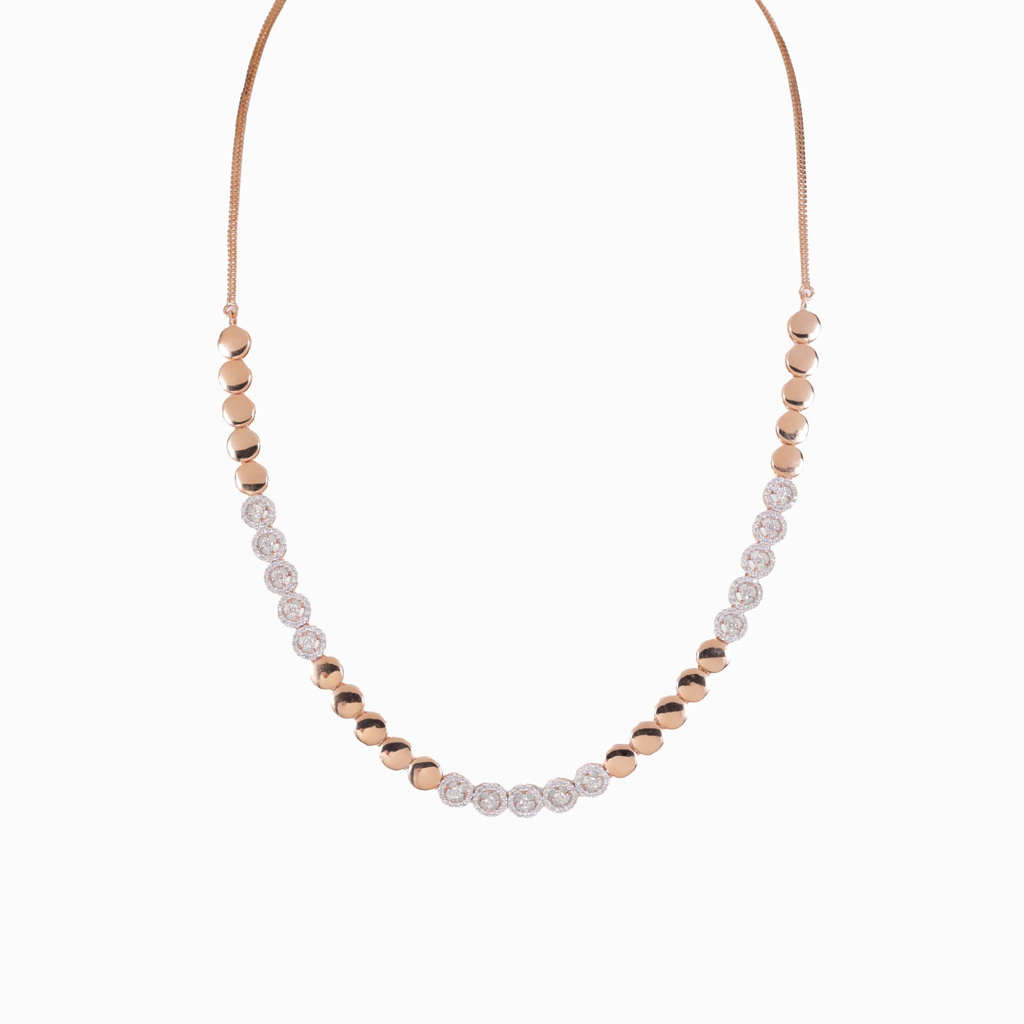 Beaded Pave Transition Necklace