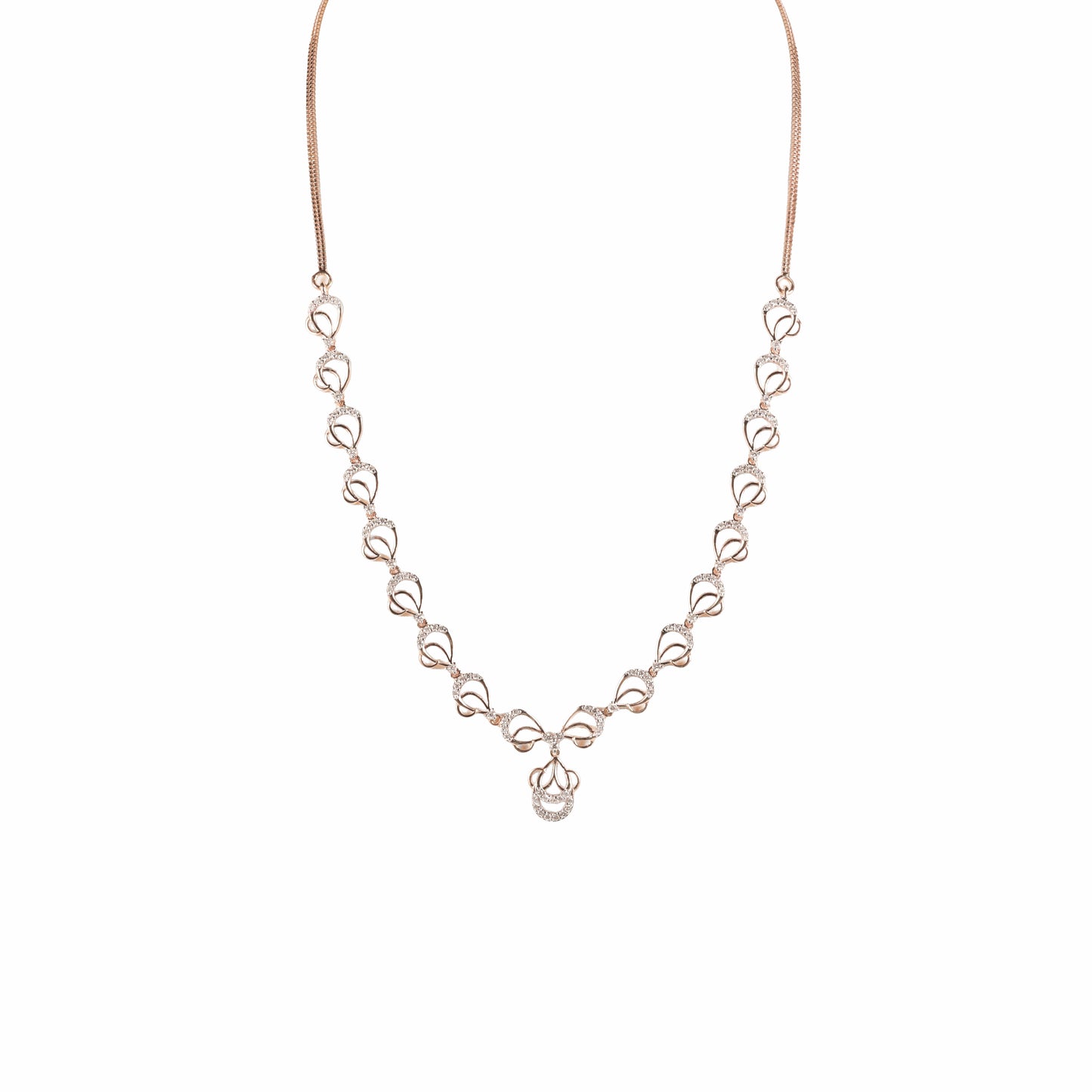 Graduated Rosette Diamond Necklace