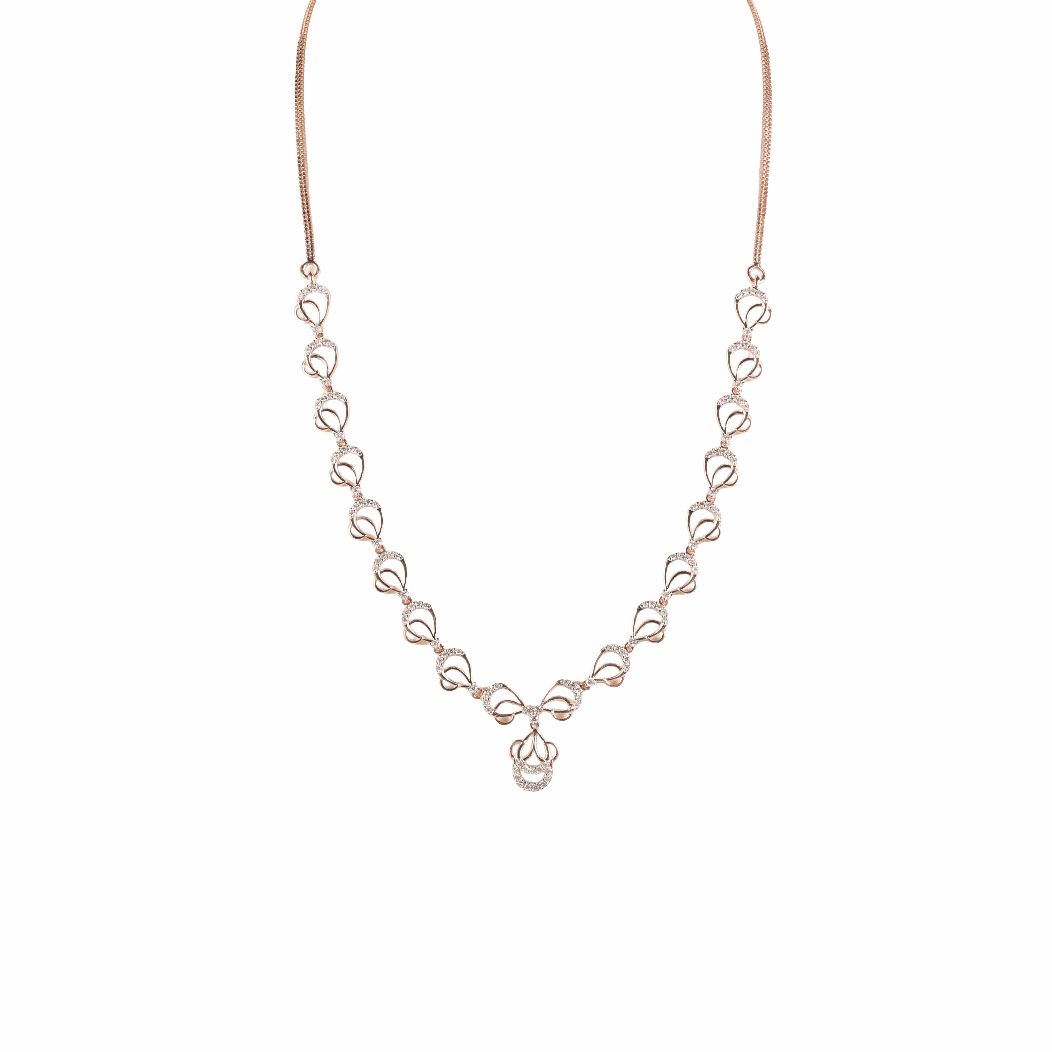 Graduated Rosette Diamond Necklace