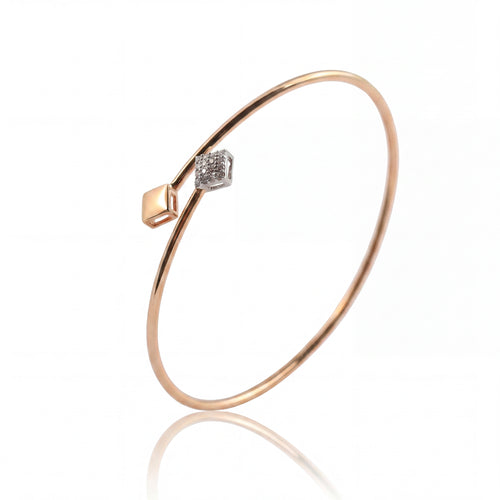 Load image 1 in gallery view. Cube Charm Diamond Bangle