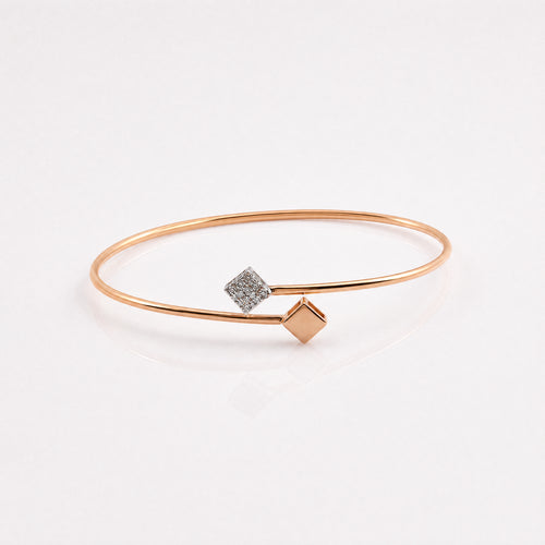 Load image 1 in gallery view. Cube Charm Diamond Bangle