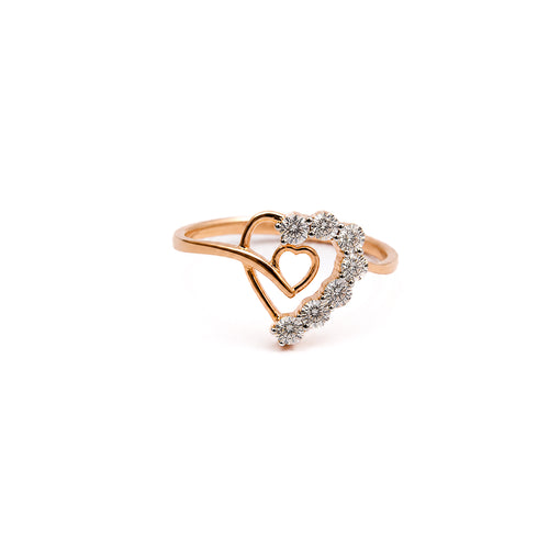 Load image 1 in gallery view. Double heart Natural Diamond Ring