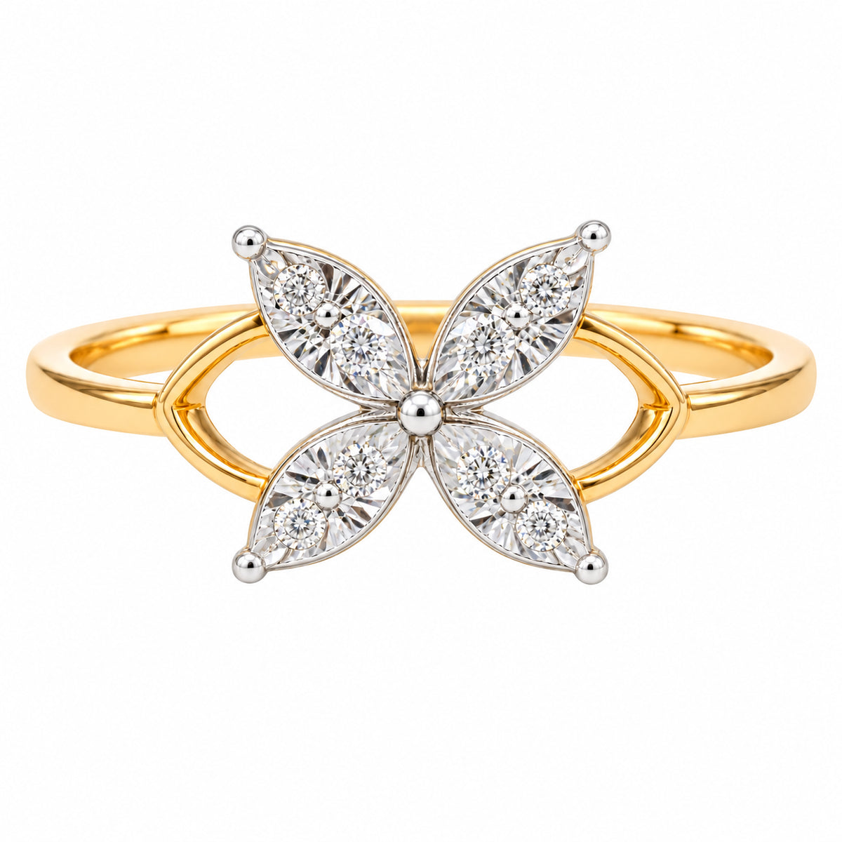 Four-Petal Diamond Ring