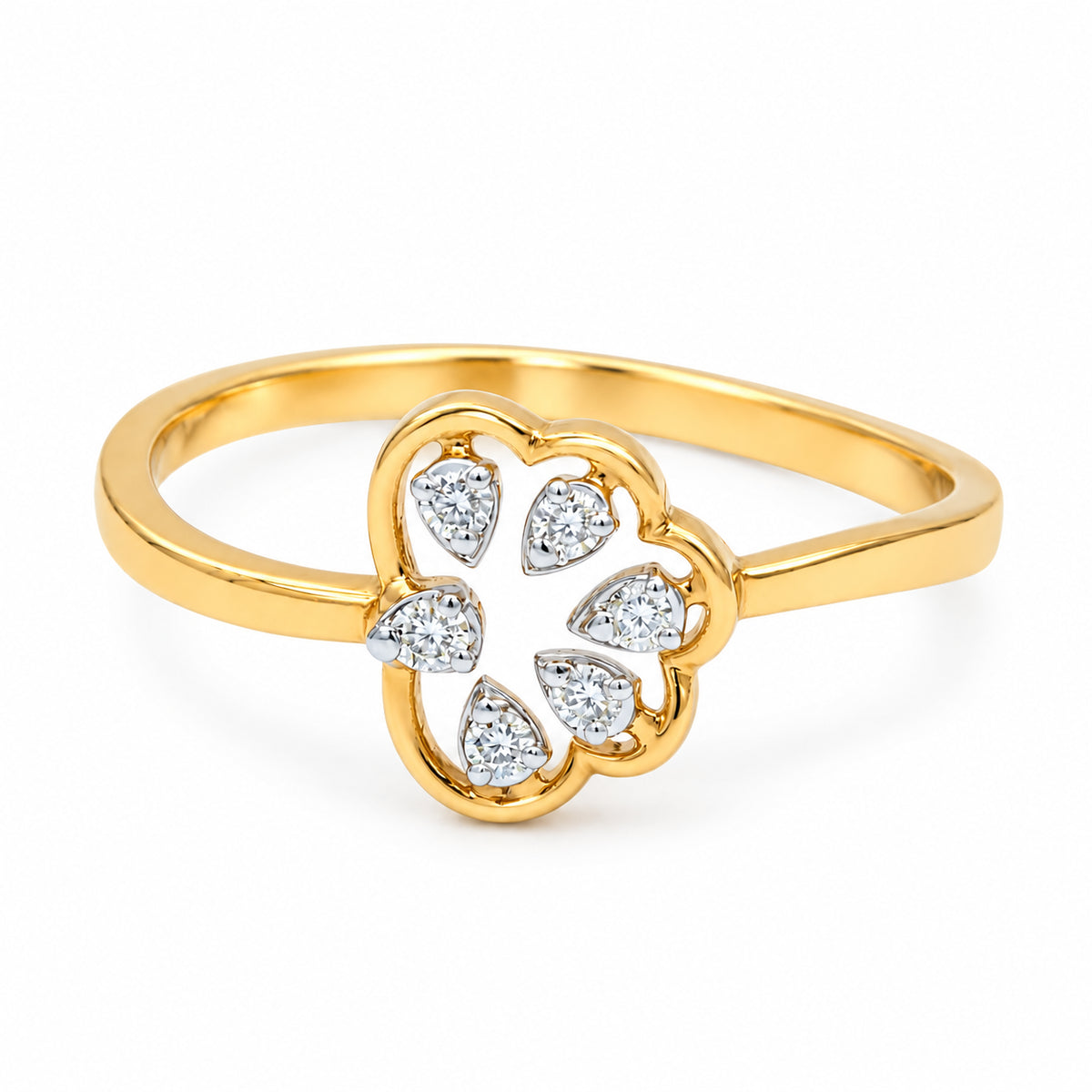 Petal Diamond Flower Ring