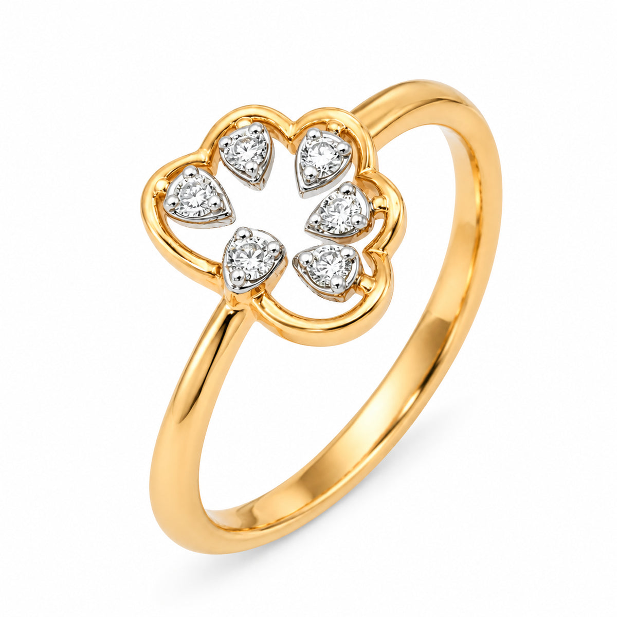 Petal Diamond Flower Ring