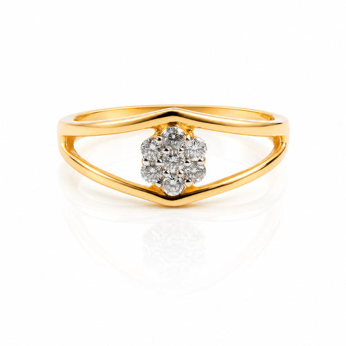 Load image 1 in gallery view. Flower Prongs Natural Diamond Ring