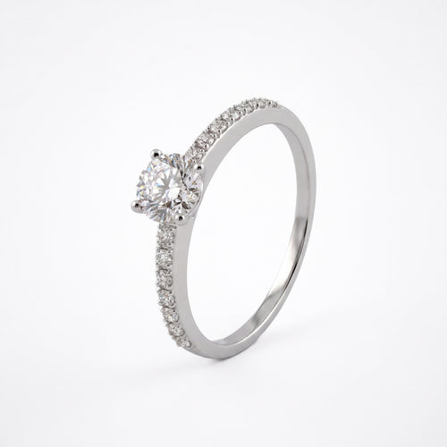 Load image 1 in gallery view. Enagament solitaire Natural Diamond Ring