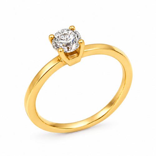 Load image 1 in gallery view. Round Diamond Solitaire Ring