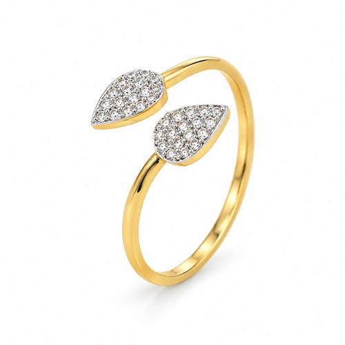 Load image 1 in gallery view. Double Teardrop Diamond Ring