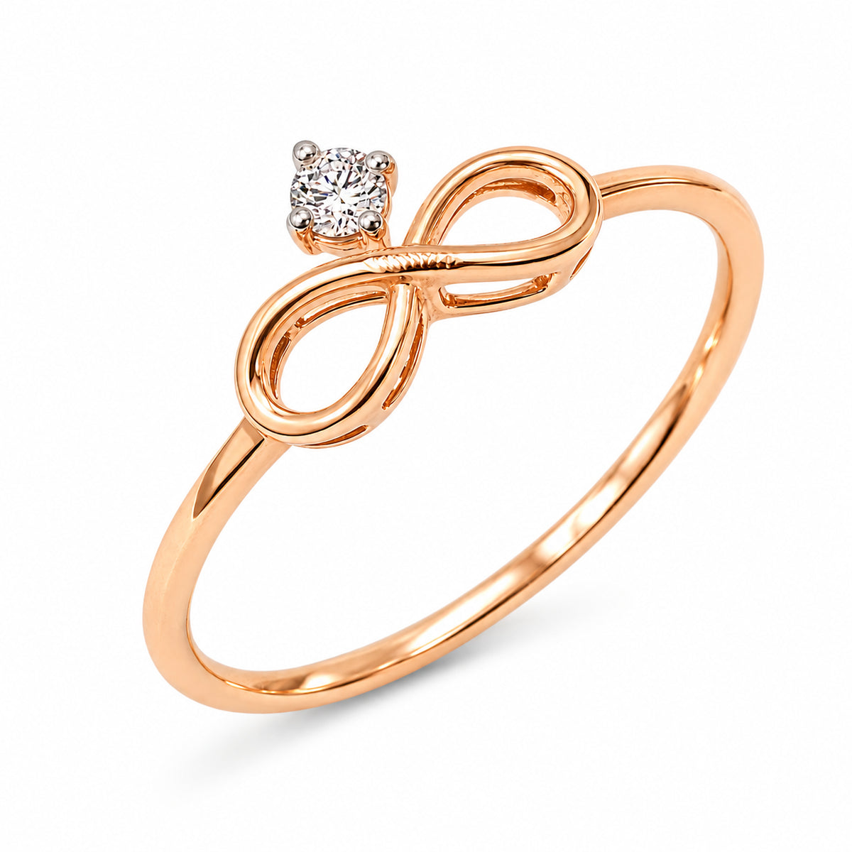 Diamond-Accented Infinity Ring