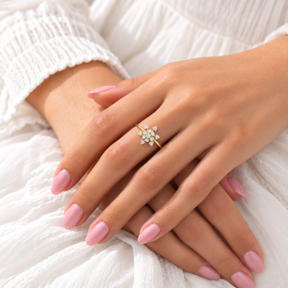 Diamond Compass Star Ring