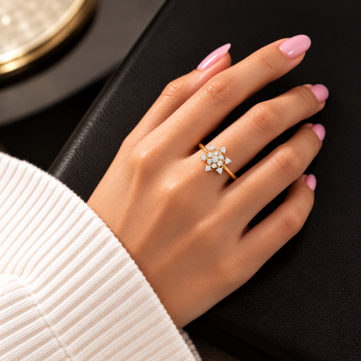 Diamond Compass Star Ring
