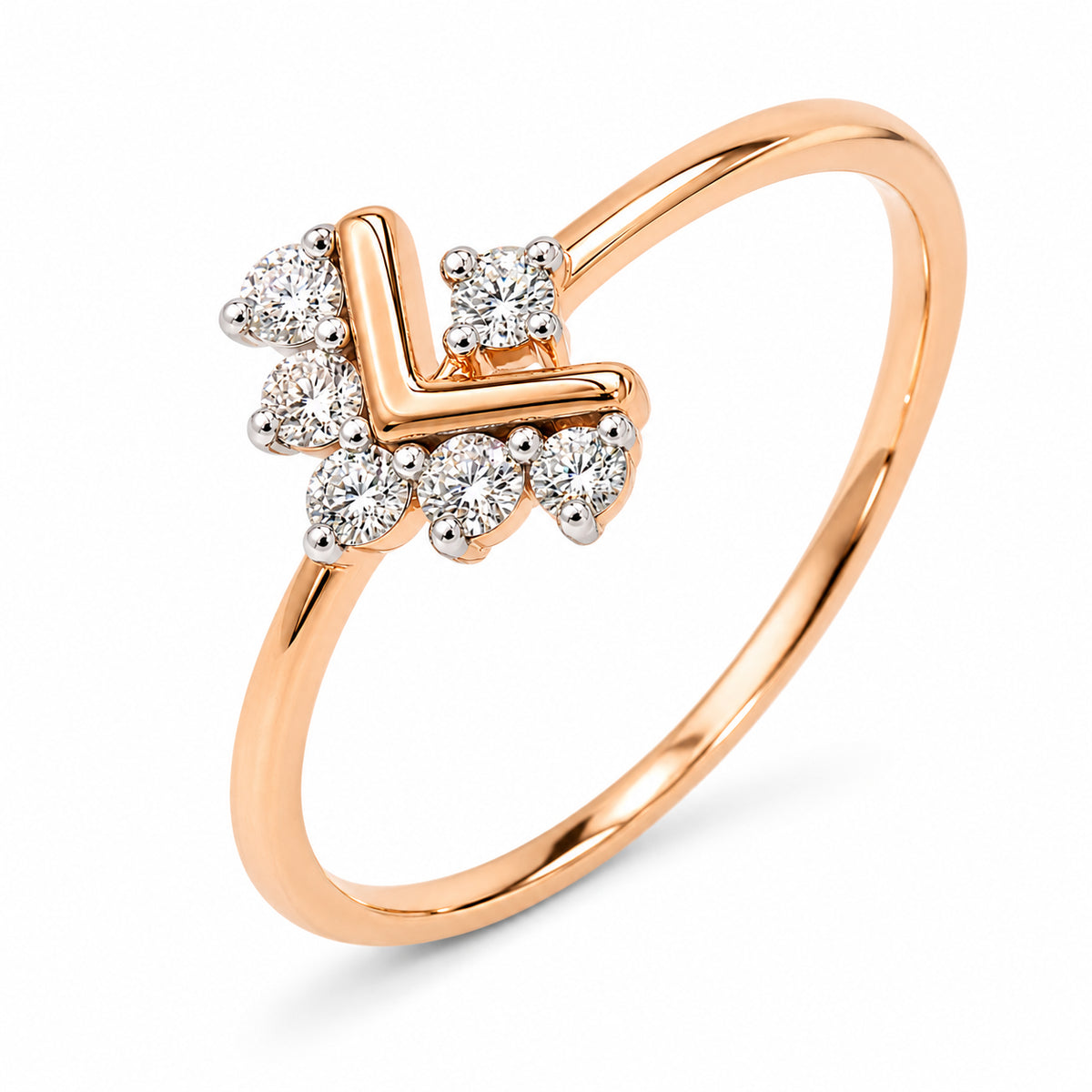 Diamond Chevron Blossom Ring