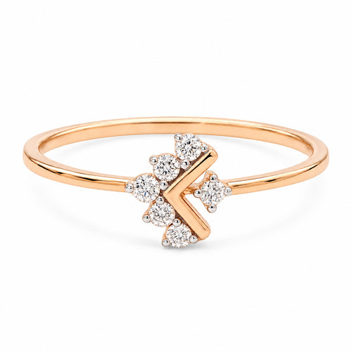 Load image 1 in gallery view. Diamond Chevron Blossom Ring