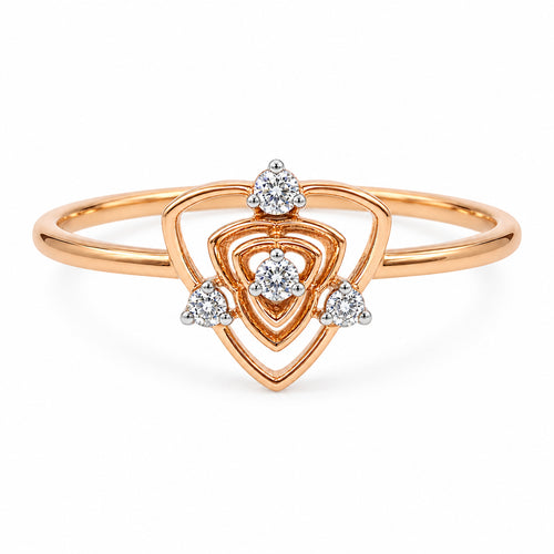 Load image 1 in gallery view. Layered Shield Diamond Ring