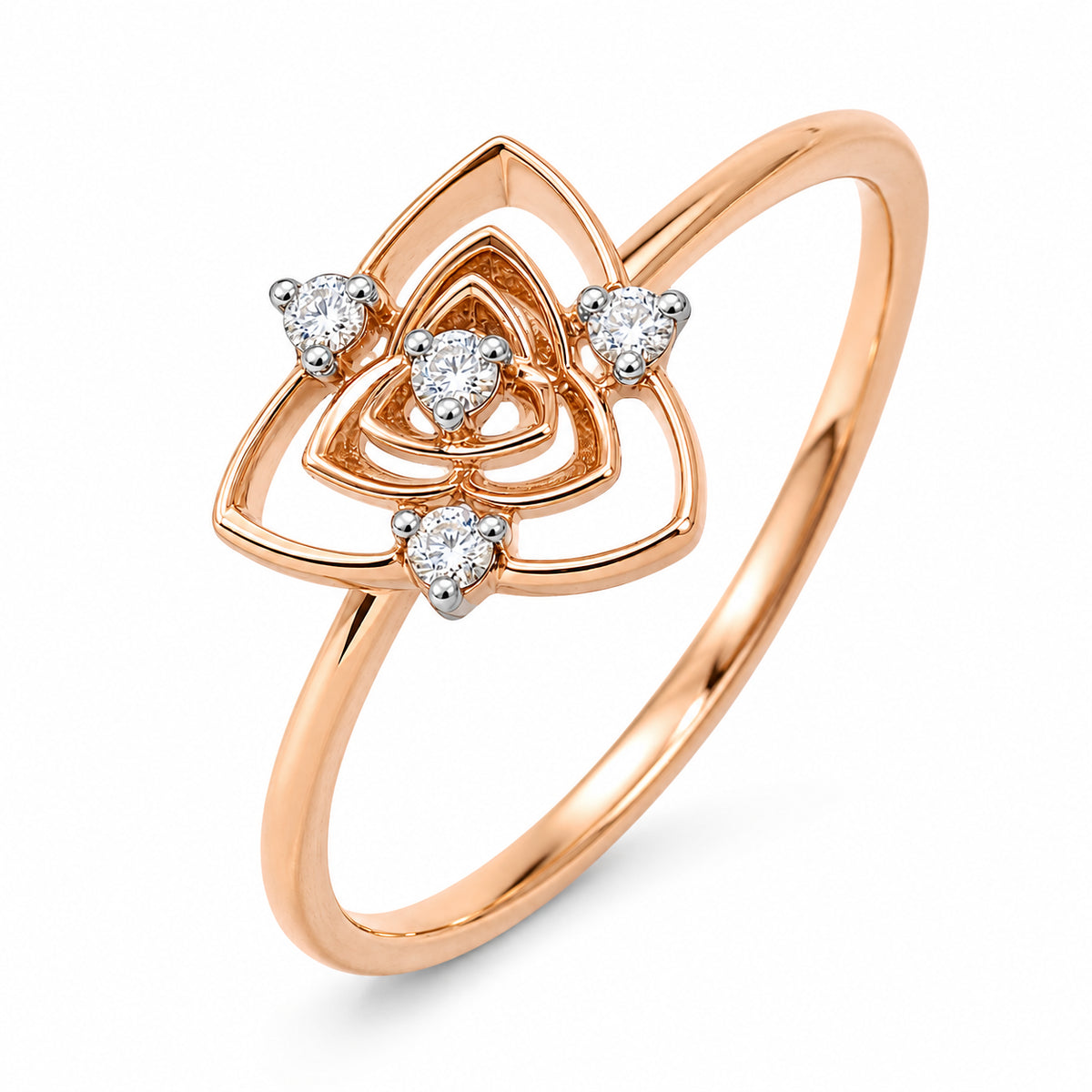 Layered Shield Diamond Ring