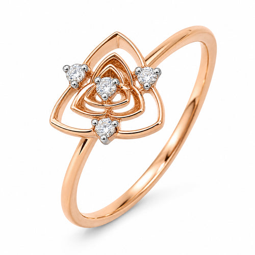 Load image 1 in gallery view. Layered Shield Diamond Ring