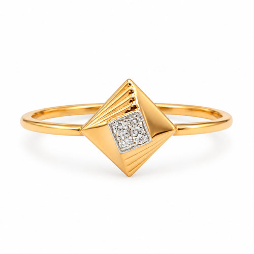 Load image 1 in gallery view. Geometric Diamond Plaque Ring