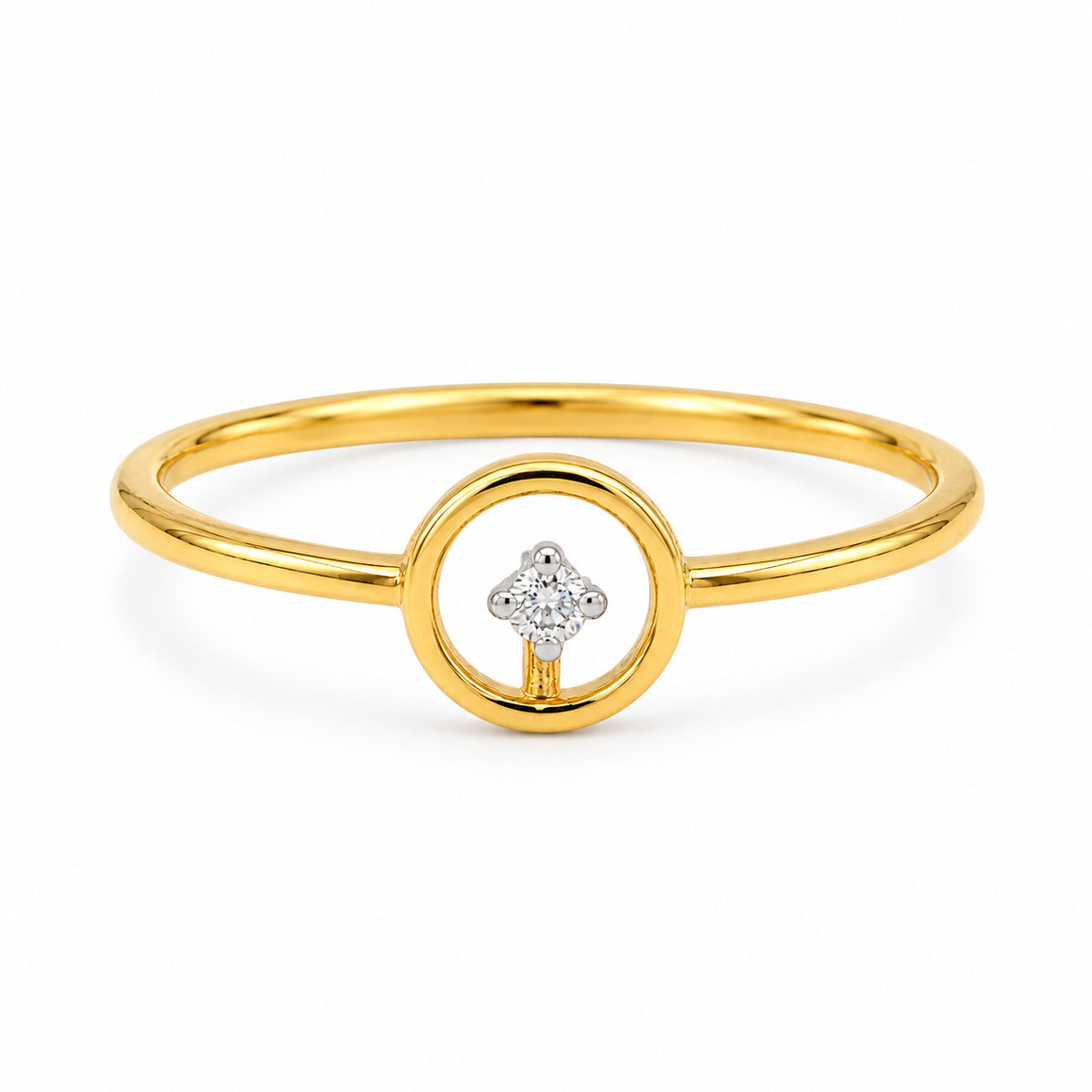 Diamond Clover Circle Ring
