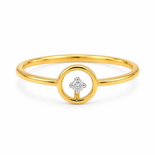 Load image 1 in gallery view. Diamond Clover Circle Ring