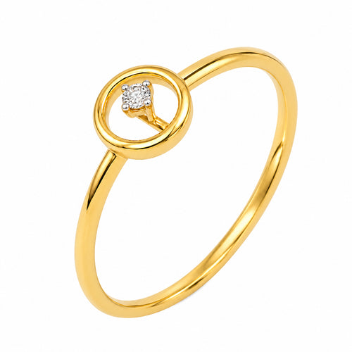 Load image 1 in gallery view. Diamond Clover Circle Ring