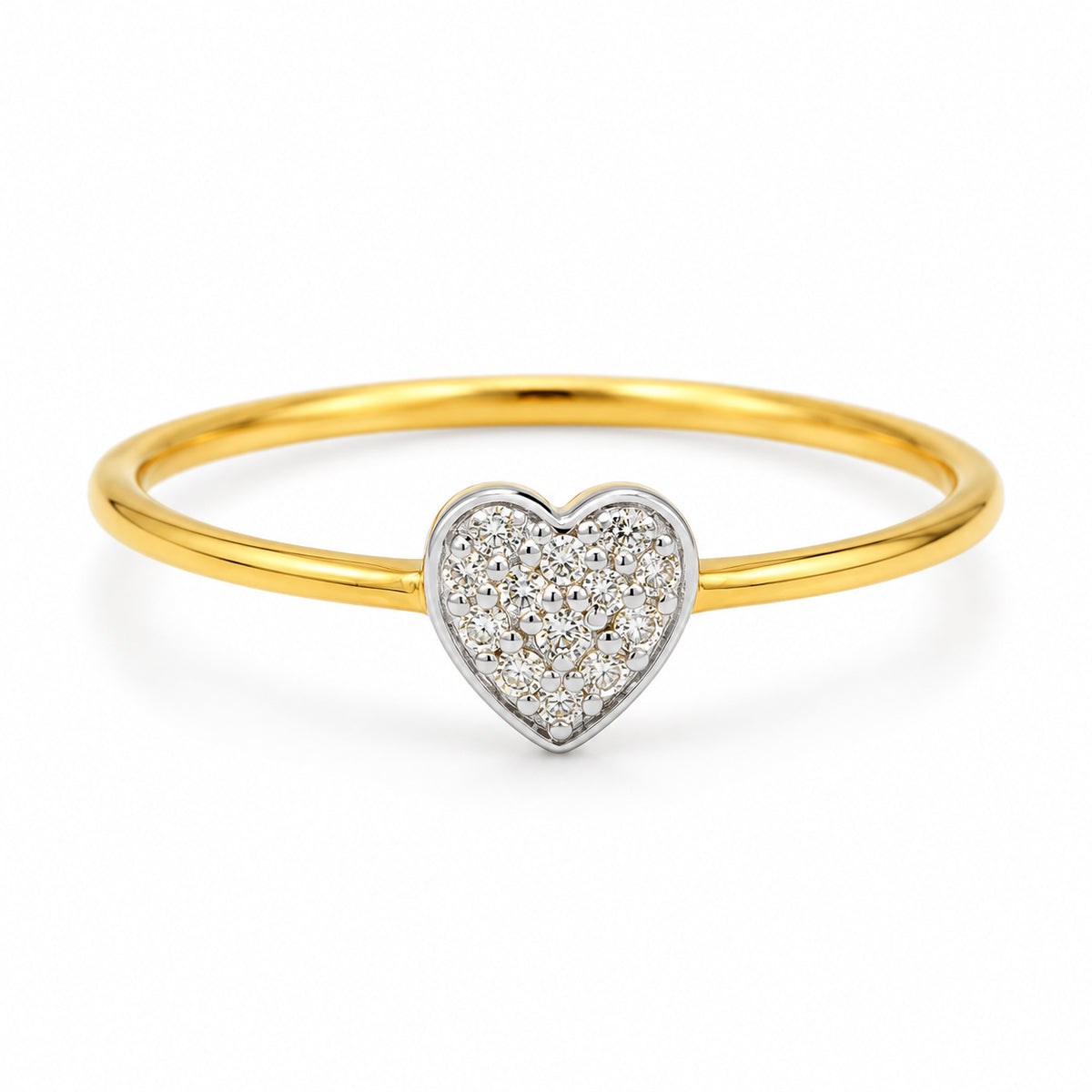 Pavé Diamond Heart Ring