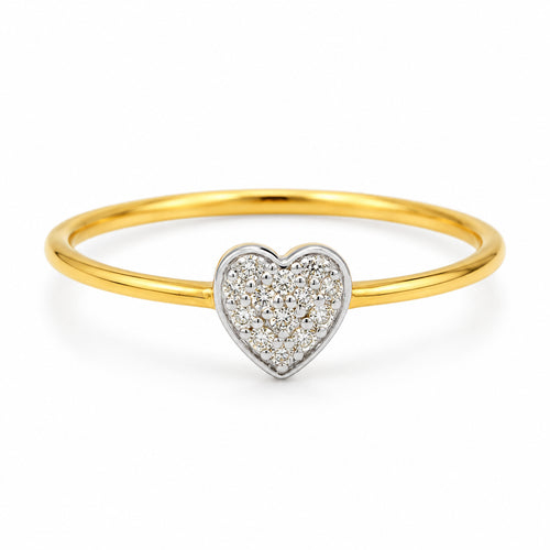 Load image 1 in gallery view. Pavé Diamond Heart Ring