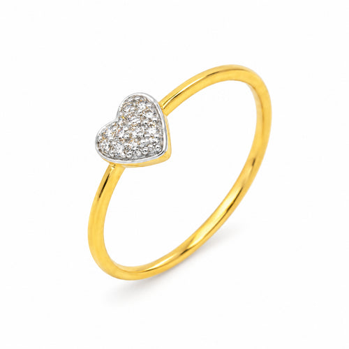 Load image 1 in gallery view. Pavé Diamond Heart Ring