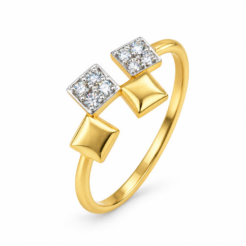 Load image 1 in gallery view. Alternating Square Diamond Ring