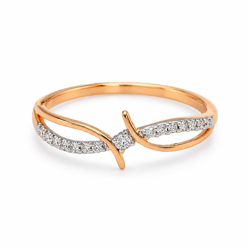 Load image 1 in gallery view. Diamond Crossover Wave Ring