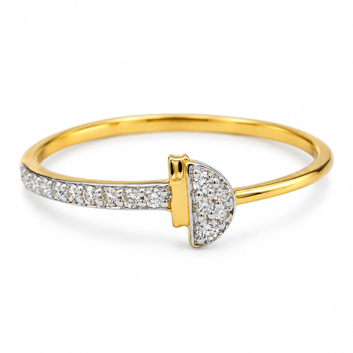 Diamond Half-Moon Ring