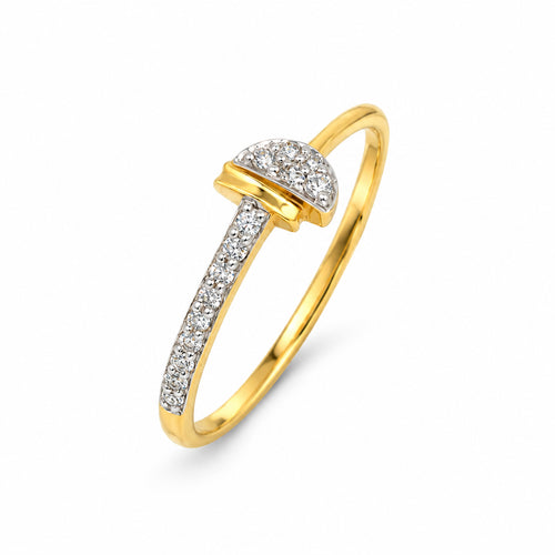 Load image 1 in gallery view. Diamond Half-Moon Ring