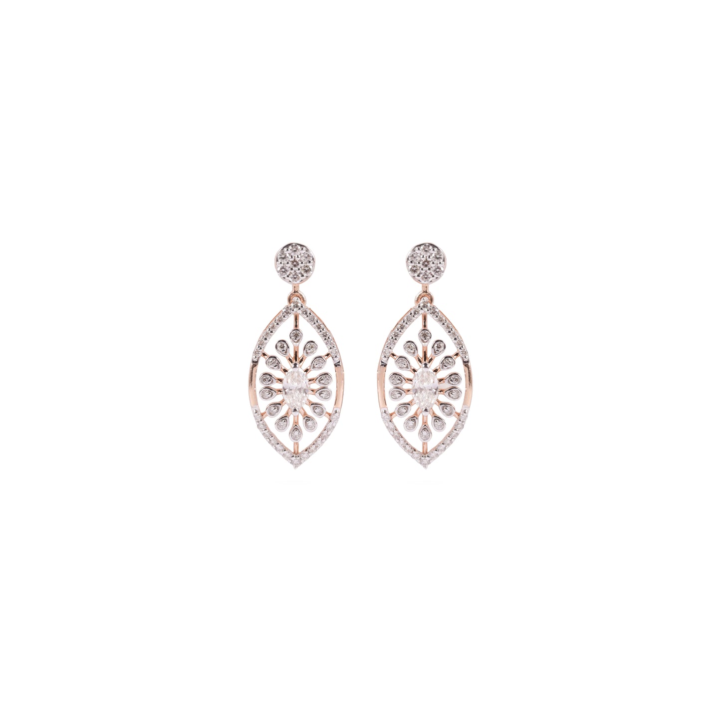 Teardrop Floral Diamond Earrings