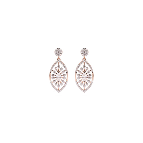 Load image 1 in gallery view. Teardrop Floral Diamond Earrings