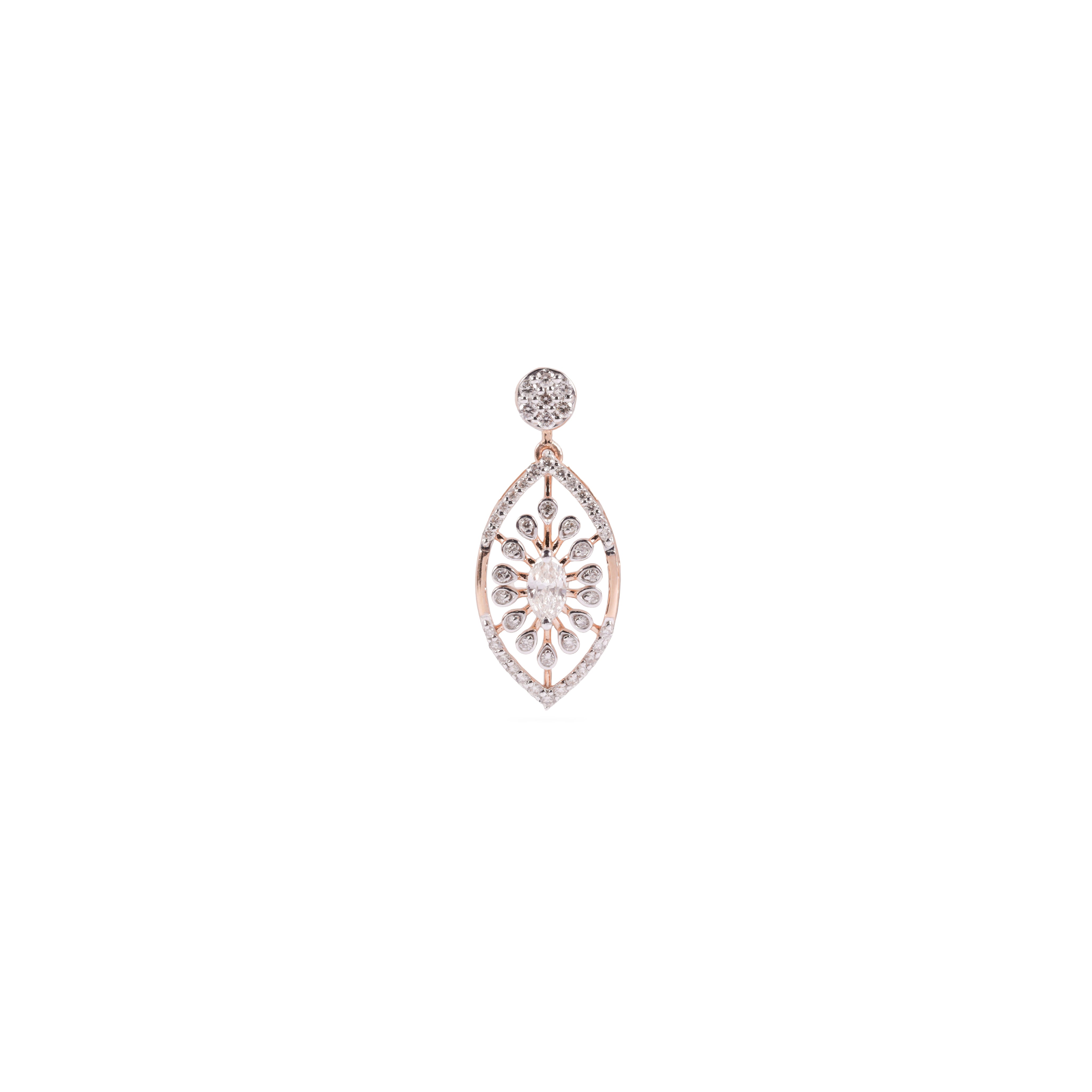 Teardrop Floral Diamond Earrings